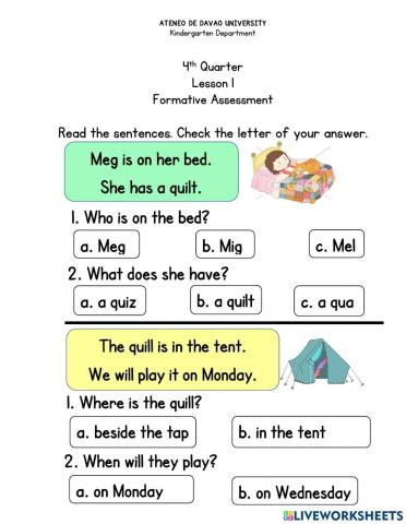 DAY 1 Formative Assessment