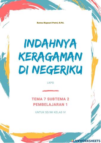 LKPD Kelas 4 Tema 7 Subtema 2 PB 1