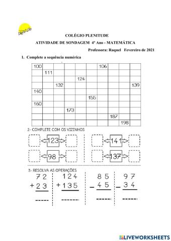 Sondagem de Matemática