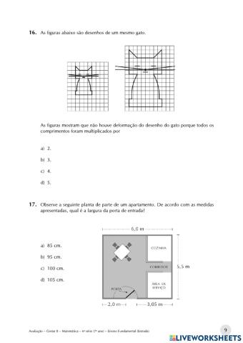 Avaliação diagnóstica 8 ano