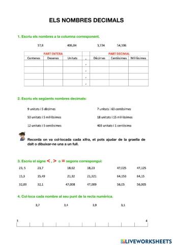 Els nombres decimals