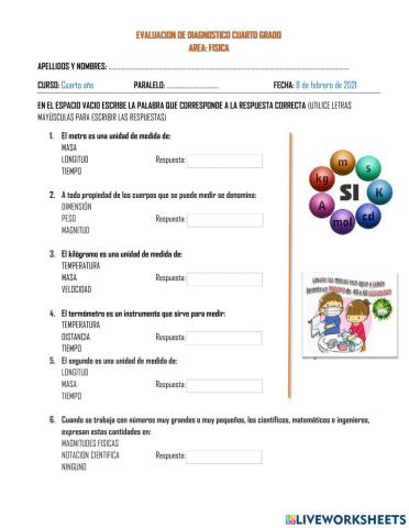 Evaluación de diagnostico cuarto