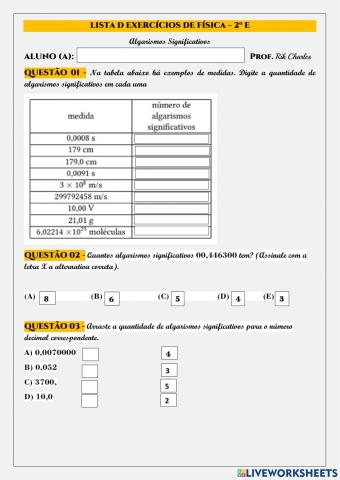 Algarismos significativos