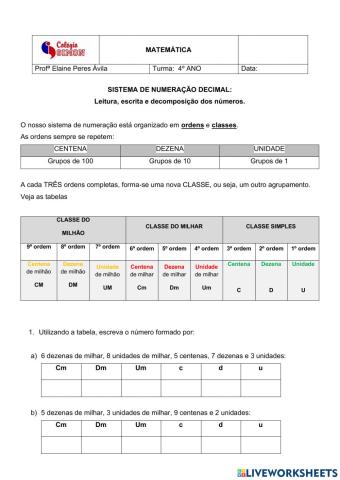 Sistema de Numeração Decimal