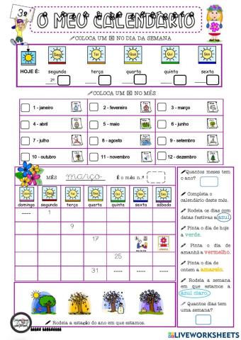 Calendário Funcional do mês de março