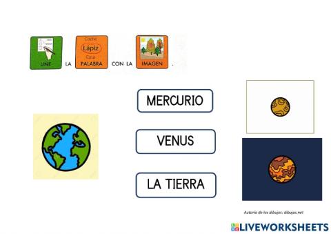 Unir vocabulario del espacio