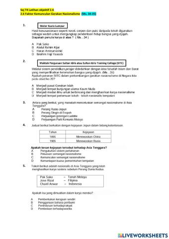 2.6 Faktor Kemunculan Gerakan Nasionalisme