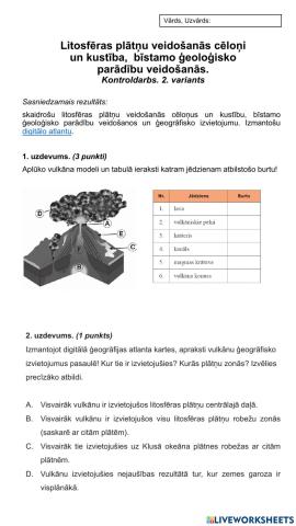 Litosfēras plātnes un vulkāni un zemestrīces-2variants