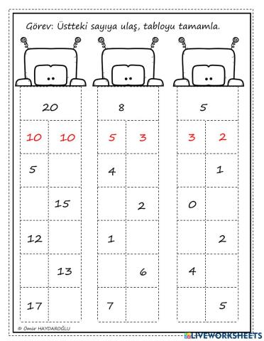 Toplama İşlemi (Verilmeyen Toplanan) 2