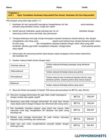 Kesihatan Diri dan Reproduktif