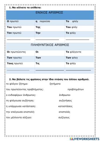 Επίθετα σε -ων-ούσα-ον