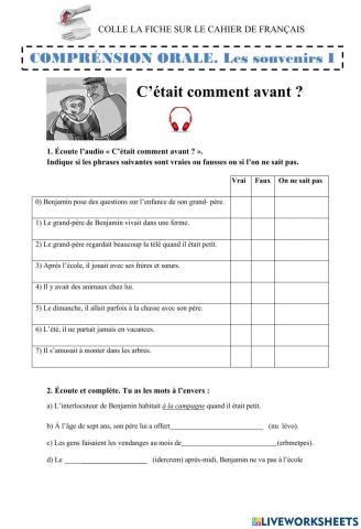 C. Orale Cétait comment avant