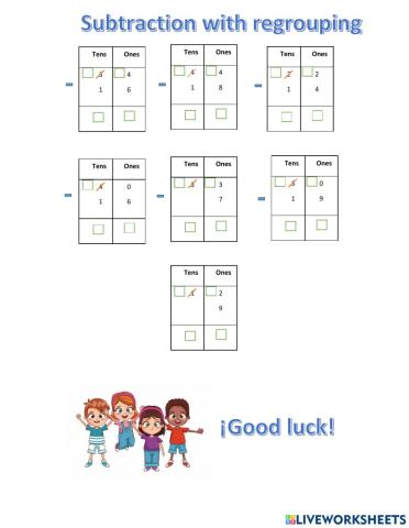 Subtraction with regrouping