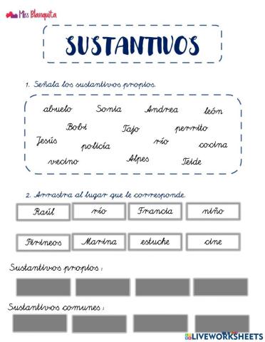 Sustantivos comunes y propios