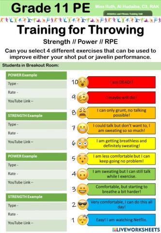 Grade 11 - Throwing Event Training for Atheltics