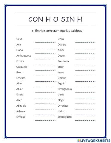 Con H o sin H