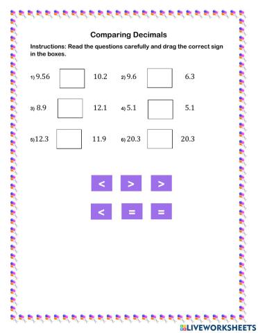 Comparing and Ordering decimals