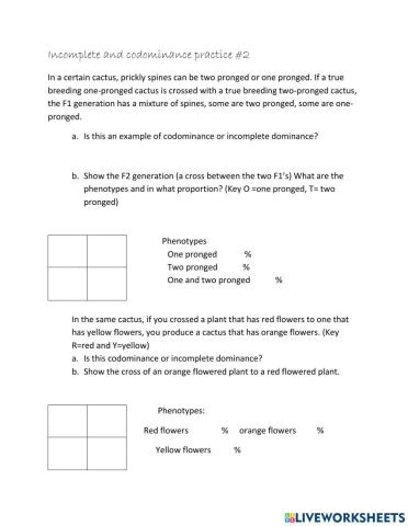 Incomplete and codominance -2