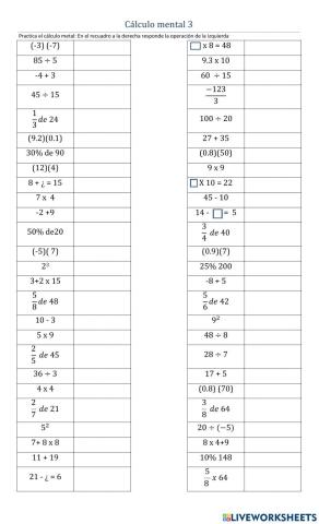 Calculo mental 3