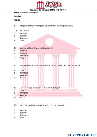 Funciones del lenguaje