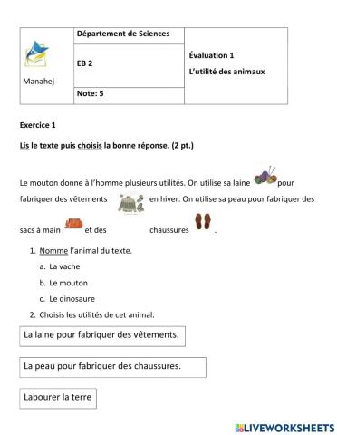 Les utilités des animaux. eb2