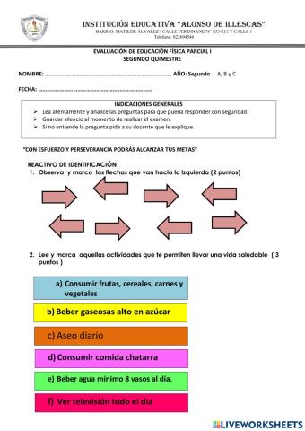 Prueba Educación Física