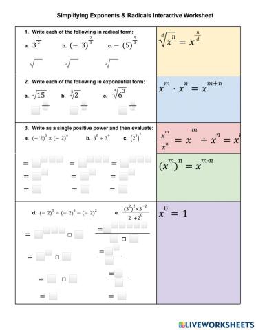 Exponents & Radicals