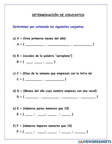 Determinacion de conjuntos