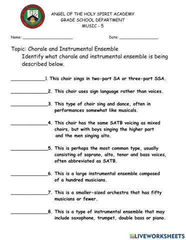 Chorale and Instrumental Ensemble