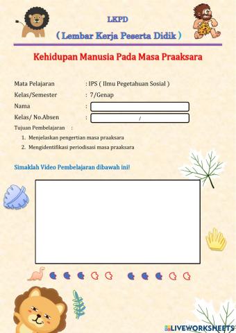 Kehidupan Manusia Pada Masa Praaksara