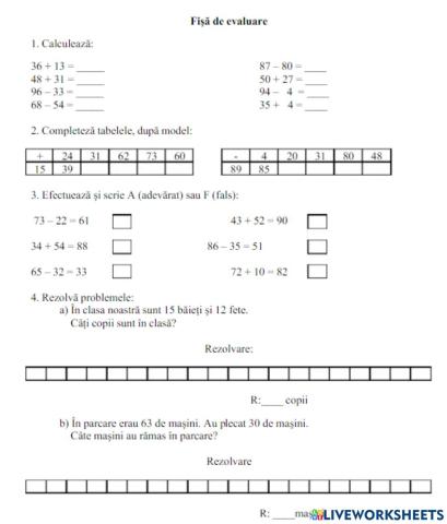 Fisa de evaluare