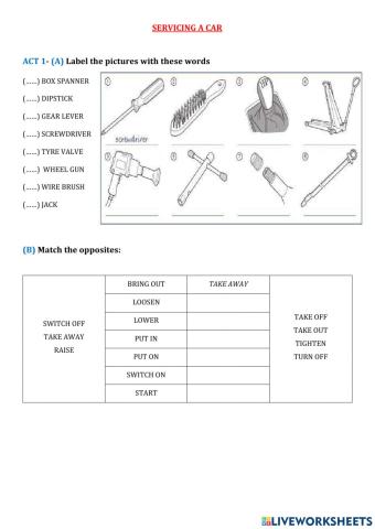 Servicing a car