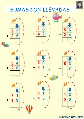 MATE 1º Sumas con llevadas.