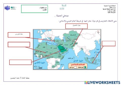 درس الخصائص الطبيعية لعالم العربي والاسلامي2