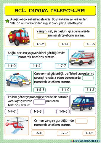 Acil Durum Telefonları