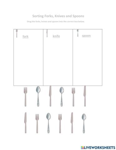 Sorting forks, knives and spoons