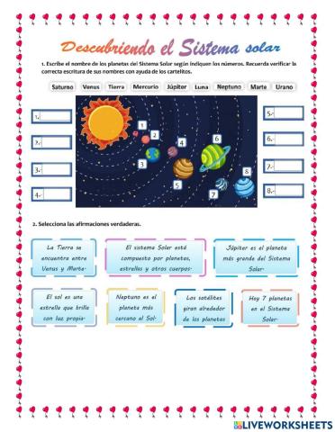 Sistema solar y el sol