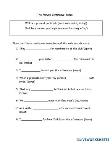 Future Continuous Tense