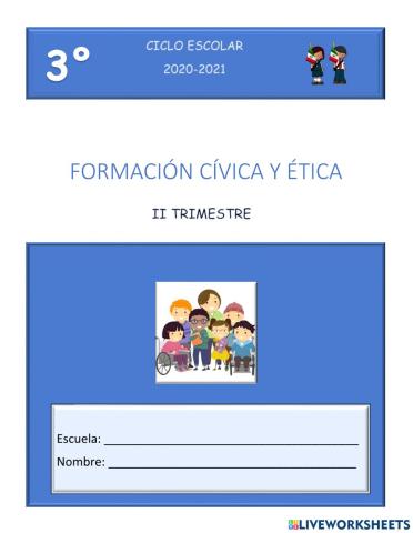 Evaluación segundo trimestre 3° Formación Civica y Ética