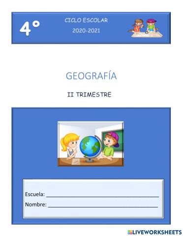 Evaluación segundo trimestre 4° geografía