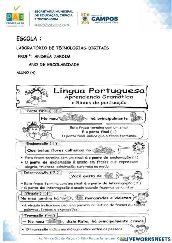 Sinais de pontuação