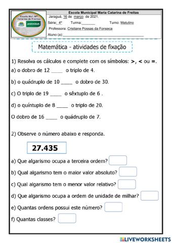 Teste matemática