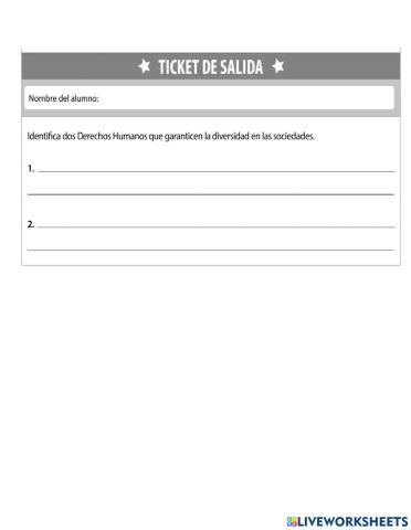 Ticket salida - historia 1