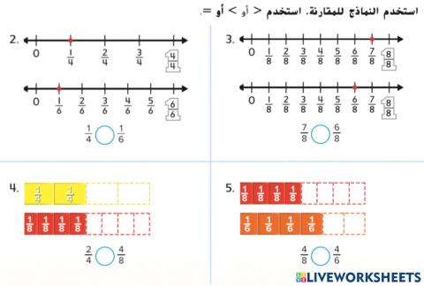 مقارنة الكسور