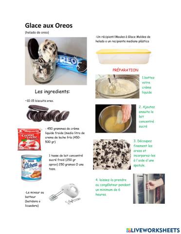 Glace aux oreos