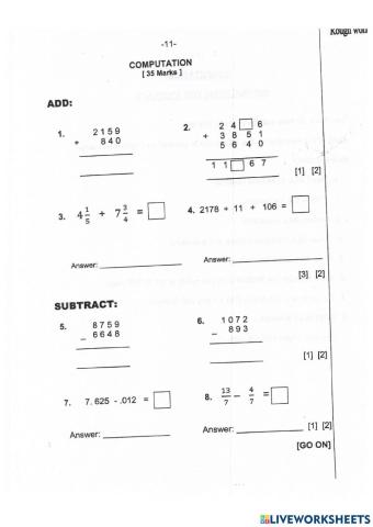 GLAT Math  2016 Computation