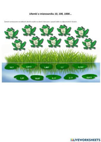Ułamki o mianowniku 10, 100, 1000...