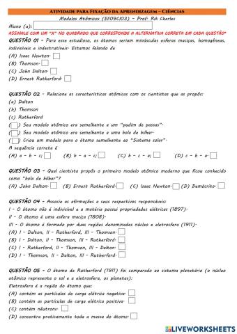 Modelos atômicos