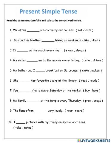 Grammar - Simple Present Tense