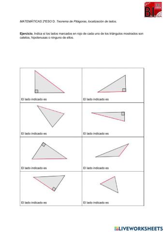 Pitágoras - Localizar lados